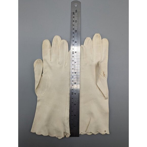 Ladies Dress Gloves Hudson Bay Miss Aris Eyelets Beaded Off White Size Small Lot - Picture 10 of 16